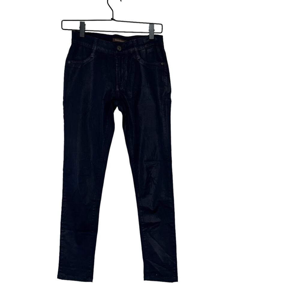James Jeans Womens Twiggy Coated Skinny Jeans Blue 5 Pocket Stretch USA 24